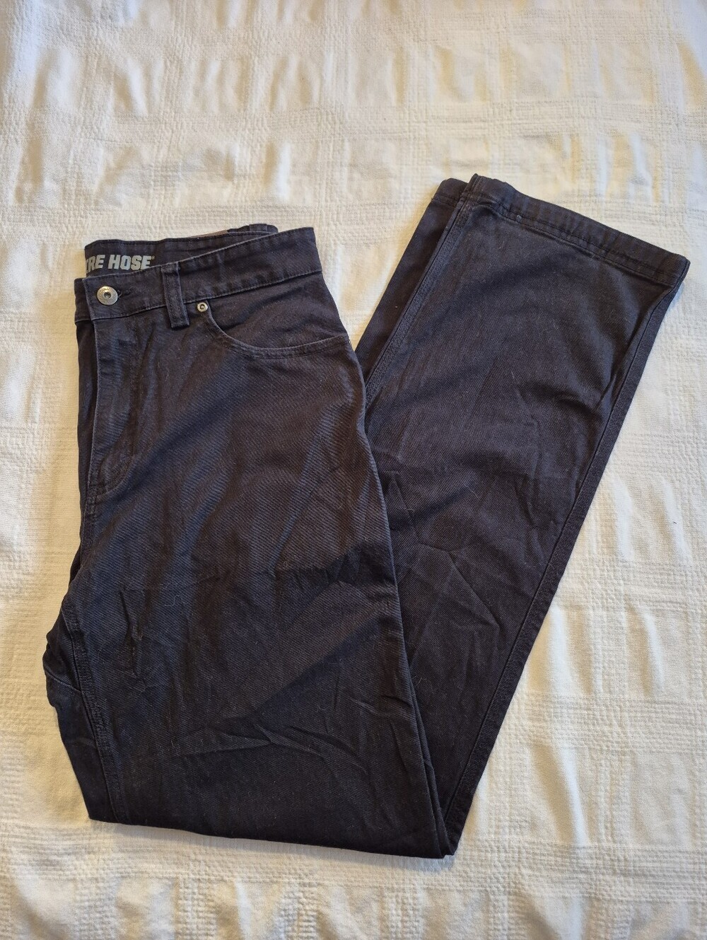 Duluth Trading Co men's 34 x 34 black Fire Hose men's work pants EUC